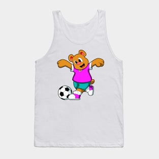 Bear at Sports with Soccer Tank Top
